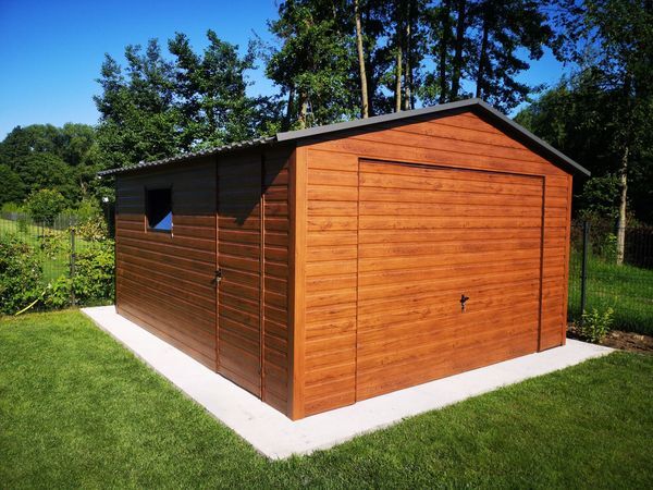 ZMK.Garáž plechová 4 x 5 m,sedlová střecha,výklopná vrata Multigross